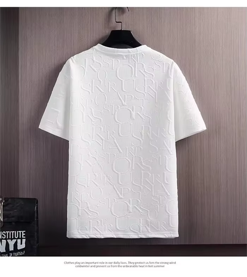 Summer Tshirt Shorts 2 Pieces Set White Tracksuit Mens 3d Letters Vintage Streetwear Creative Pattern Men Sets Short Outfits （Size XL）