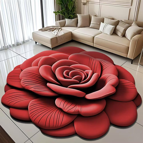 Flat Print Home Carpet 3D Vision Special-shaped Living Room Bedroom Absorbent Living Room Floor Mat
