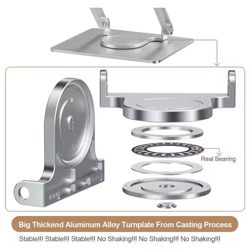 Ergonomic Adjustable Height Angles for Collaborative Work Compute Laptop Stand 360 Rotating Foldable Riser for Desk
