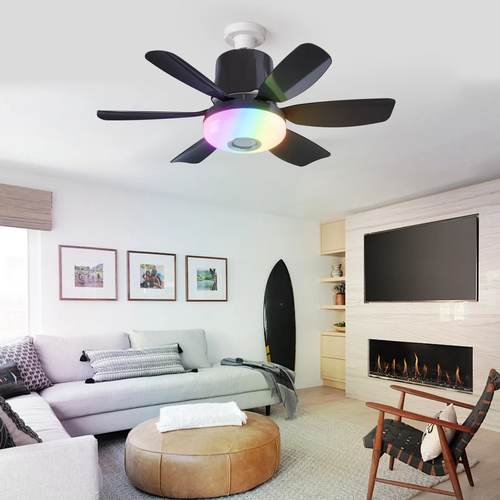 RGB Phantom Rhythm Shade Adjustment Decoration Modern Remote Control Bldc Best Music Smart Home Light LED Ceiling Fan