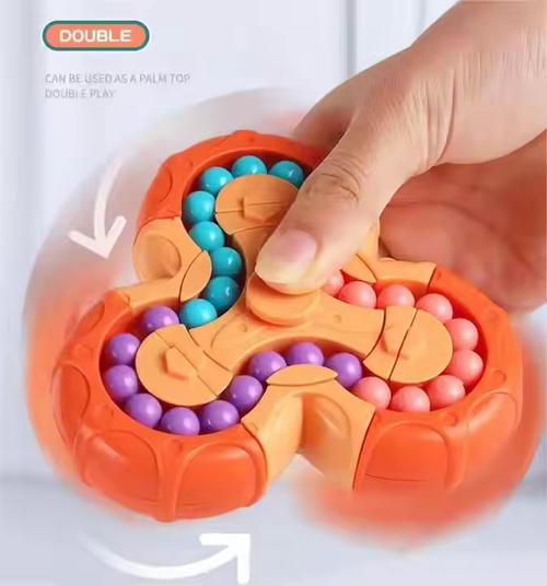Double-sided ball three-ring magic beans six-sided rotating interchangeable fidget spinner educational squeeze toy