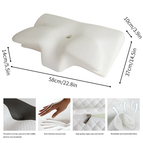 Super 3D Ergonomic Orthopedic Zero Pressure Cervical Memory Foam Pillow for Sleeping Orthopedic