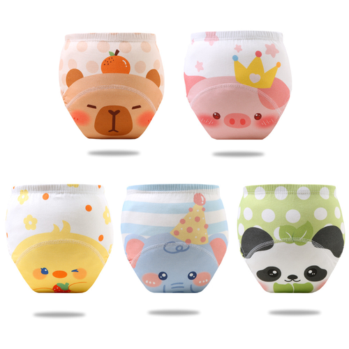 Baby training pants children's a-class pure cotton diaper pocket anti-side leakage baby spring and summer diaper pants washable, 10-20 kg can be worn, random colors