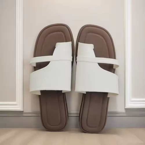 Slip-toe sandals for women in summer, fashionable Roman style, simple retro flip flops, non-slip and versatile outdoor sandals, EUR: 37-38