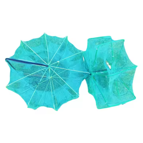 High Quality 16 Hole Polygonal Shrimp Cage Folding Fish Lobster Shrimp Farming Trapper