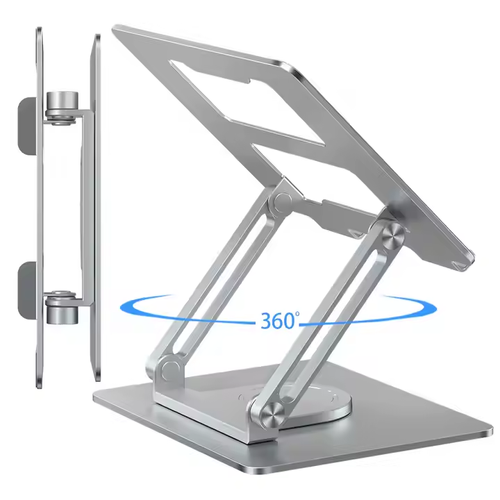 Ergonomic Adjustable Height Angles for Collaborative Work Compute Laptop Stand 360 Rotating Foldable Riser for Desk