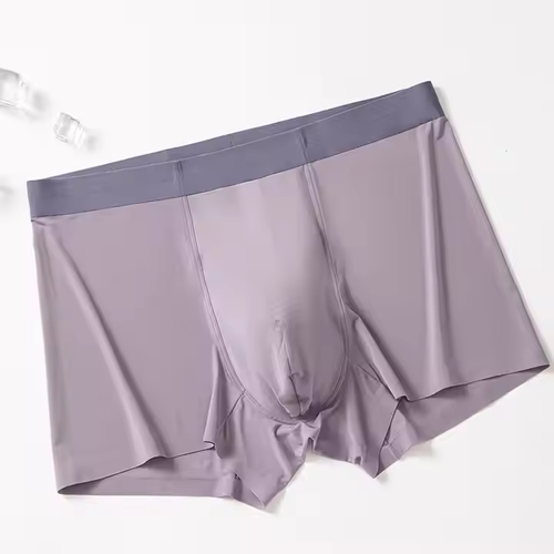 Men's breathable ice silk boxer briefs simple underwear, 3 pack.