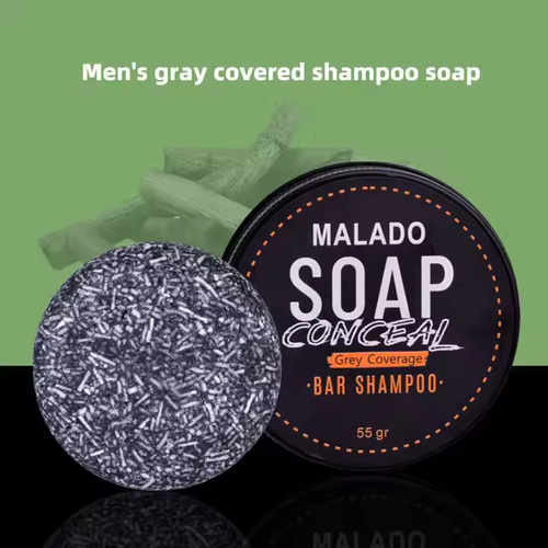 Shampoo soap for white hair to turn black hair Men's shampoo soap gently moisturizes black hair and makes it smooth