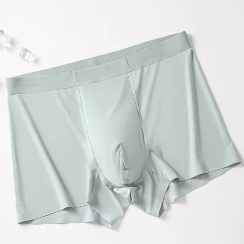 Men's breathable ice silk boxer briefs simple underwear, 3 pack.