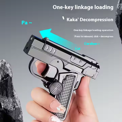 Fashionable dual shape decompression gyro lighter modern multifunctional foldable metal windproof lighter