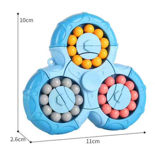 Double-sided ball three-ring magic beans six-sided rotating interchangeable fidget spinner educational squeeze toy