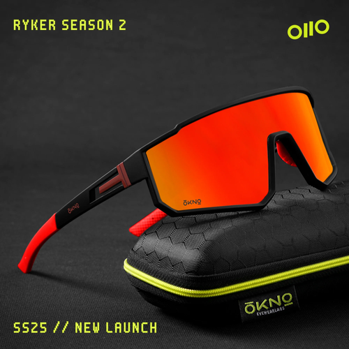 Hot sale in 2025 Fashion one-piece polarized red mirror refractive outdoor cycling sports sunglasses for men