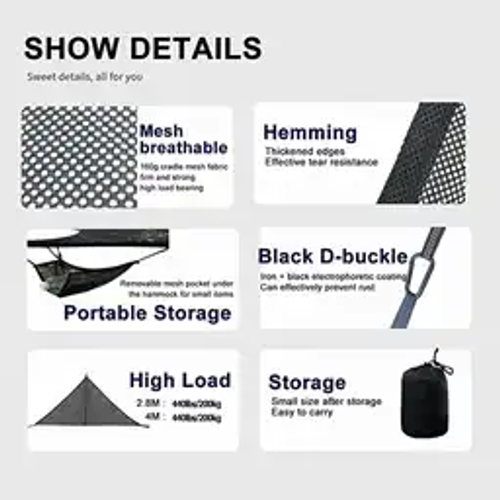 3m single sided cradle net triangle hammock