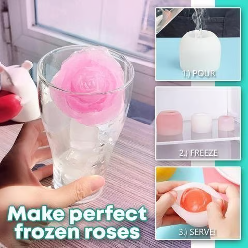 3D Rose Shape Ice Cube Mold🌹Party Cocktail Goodies（3 pack）