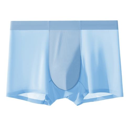Men's breathable ice silk boxer briefs simple underwear, 3 pack.
