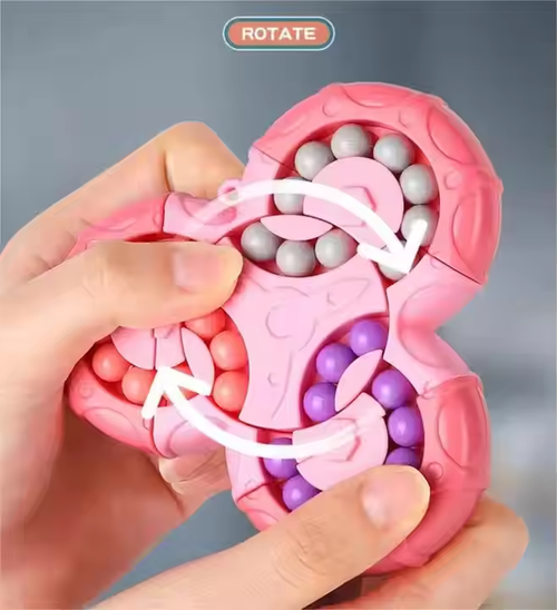 Double-sided ball three-ring magic beans six-sided rotating interchangeable fidget spinner educational squeeze toy