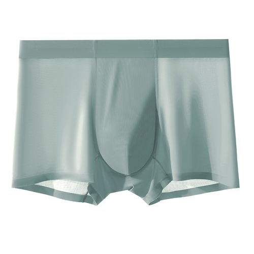 Men's breathable ice silk boxer briefs simple underwear, 3 pack.