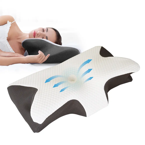 Super 3D Ergonomic Orthopedic Zero Pressure Cervical Memory Foam Pillow for Sleeping Orthopedic