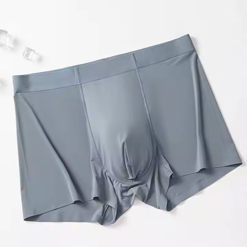 Men's breathable ice silk boxer briefs simple underwear, 3 pack.