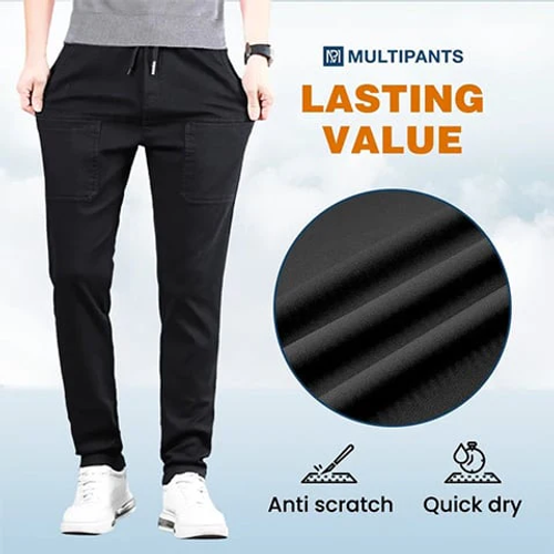 🔥2025 HOT SALE  – High Stretch Multi-pocket Durable Cargo Pants Black (size XL)