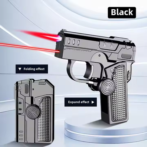 Fashionable dual shape decompression gyro lighter modern multifunctional foldable metal windproof lighter