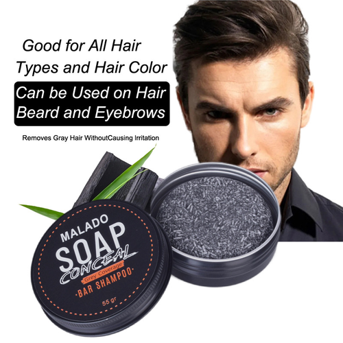 Shampoo soap for white hair to turn black hair Men's shampoo soap gently moisturizes black hair and makes it smooth