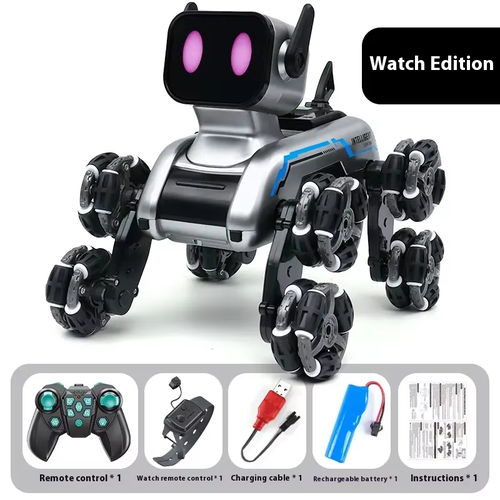 2025 New Outdoor RC Stunt Car Toy Dog Model with Light-Up Effect and Music Includes Remote Controller Charger USB Cable