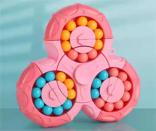 Double-sided ball three-ring magic beans six-sided rotating interchangeable fidget spinner educational squeeze toy