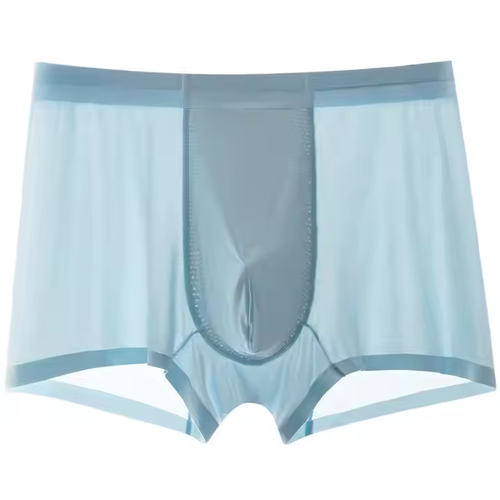 Men's breathable ice silk boxer briefs simple underwear, 3 pack.