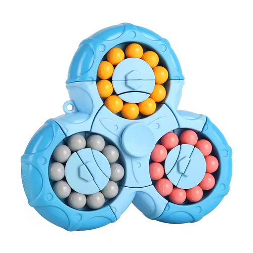 Double-sided ball three-ring magic beans six-sided rotating interchangeable fidget spinner educational squeeze toy
