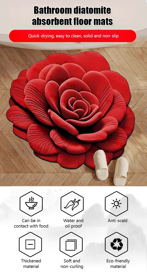 Flat Print Home Carpet 3D Vision Special-shaped Living Room Bedroom Absorbent Living Room Floor Mat