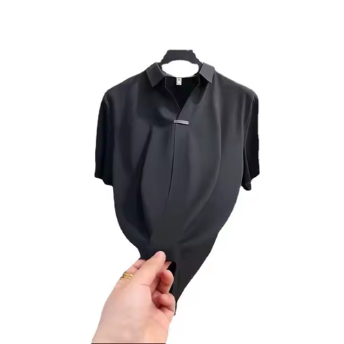 Men's new pure cotton t-shirt high quality solid color short-sleeved t-shirt light breathable business t-shirt