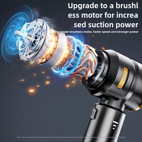 The portable car wireless vacuum cleaner is suitable for both car and family use. It is a small brushless three-speed with strong suction power