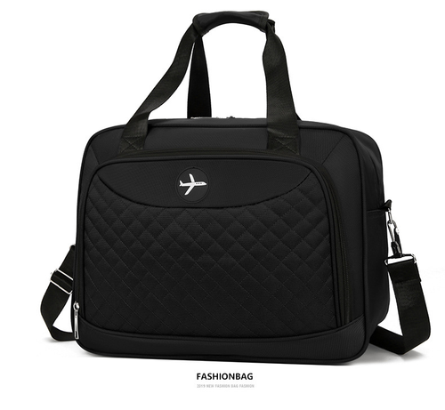 Short-distance luggage backpack, women's embroidered checkered fashionable sports and fitness bag, dry and wet separated leisure travel bag