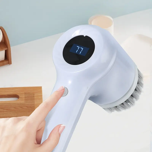 Multi-functional electric cleaning brush, mini household kitchen and bathroom waterproof, multi-brush head portable, lazy person's magic brush