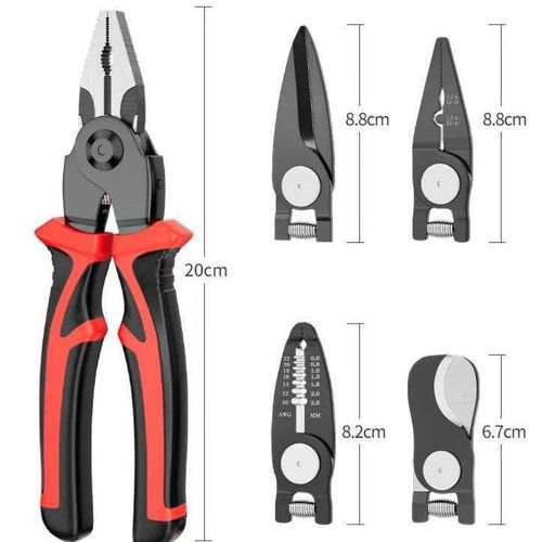 Multifunctional 5-in-1 Interchangeable Pliers Set Tool Wire Pliers Vise Strippers Crimping Pliers