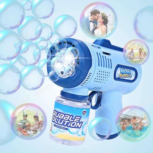 Summer outdoor bubble gun toys children's electric automatic bubble blowing new plastic toy lights