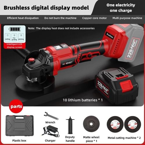 Lithium Battery Digital Display Angle Grinder Brushless Electric Cutting Machine Polishing Machine