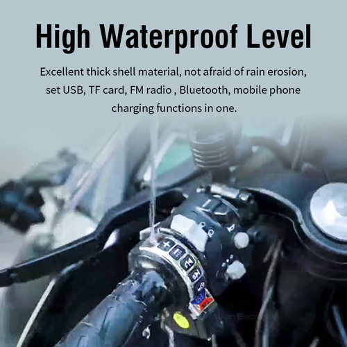 Motorcycle Bluetooth audio 12V electric car handlebar MP3FM with handle switch modified car speaker