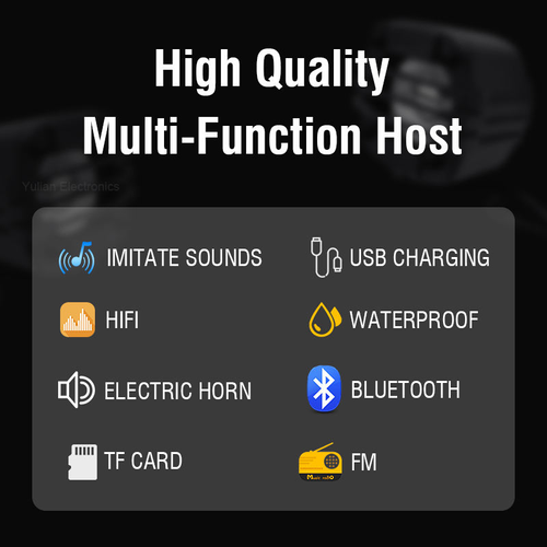 Motorcycle Bluetooth audio 12V electric car handlebar MP3FM with handle switch modified car speaker