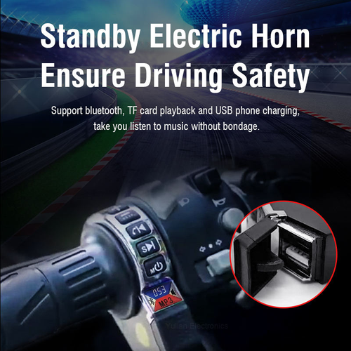 Motorcycle Bluetooth audio 12V electric car handlebar MP3FM with handle switch modified car speaker