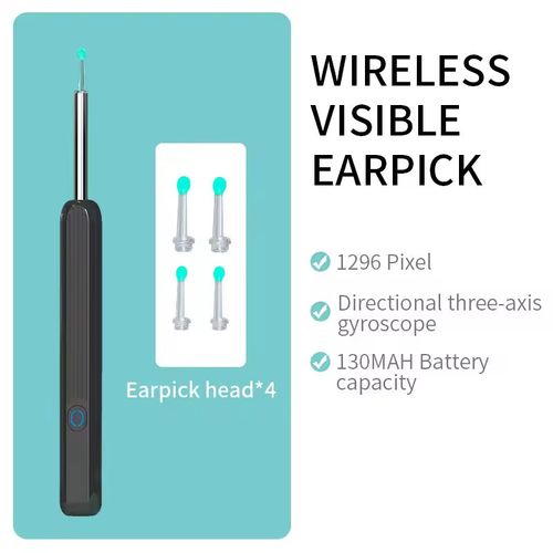 Visual ear picking spoon, the ultimate ear-cleaning tool. Ear picking spoon, a high-definition intelligent ear endoscope, classic black + 8-piece set