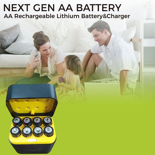 A brand-new portable 1.5V eight-slot No.5 lithium battery charging case with an intelligent charger