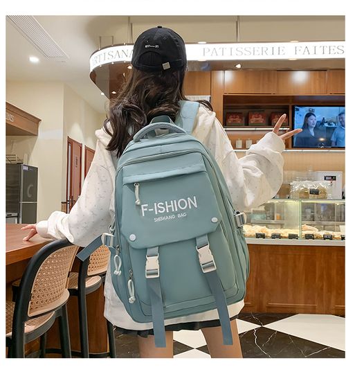 New large-capacity solid color simple and versatile student backpack