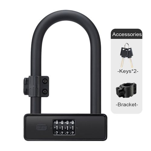 Portable Password Steel U-Lock For Motorcycle With 2 Keys Security Anti Theft