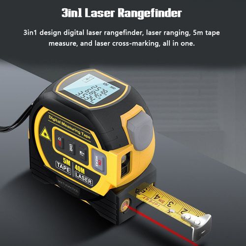 Three-in-one laser distance measuring ruler, infrared distance measuring instrument, steel tape measure, indoor laser measuring instrument, laser ruler, cross marking line