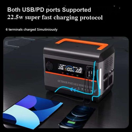 Brand New Design ES80 Portable Power Station 1200W 1080Wh Lithium Battery Solar Generator for Outdoors Camping Travel