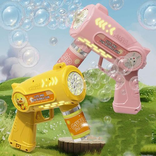 Summer outdoor bubble gun toys children's electric automatic bubble blowing new plastic toy lights