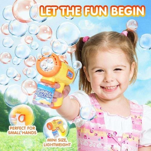 Summer outdoor bubble gun toys children's electric automatic bubble blowing new plastic toy lights