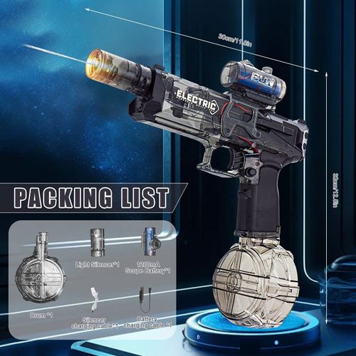New Long Range Motorized Water Gun Toys with Interactive Lighting High Capacity Water Squirt Guns Summer Outdoor Toys